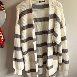 Striped oversized cardigan